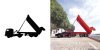 Le camion benne en déchargement